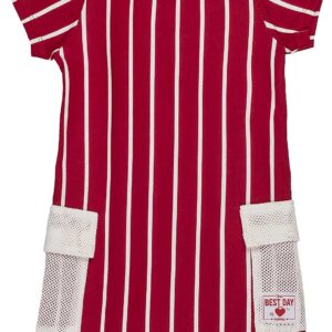 T-DRESS LISTRADO VERMELHO MENINA MOMI J3255