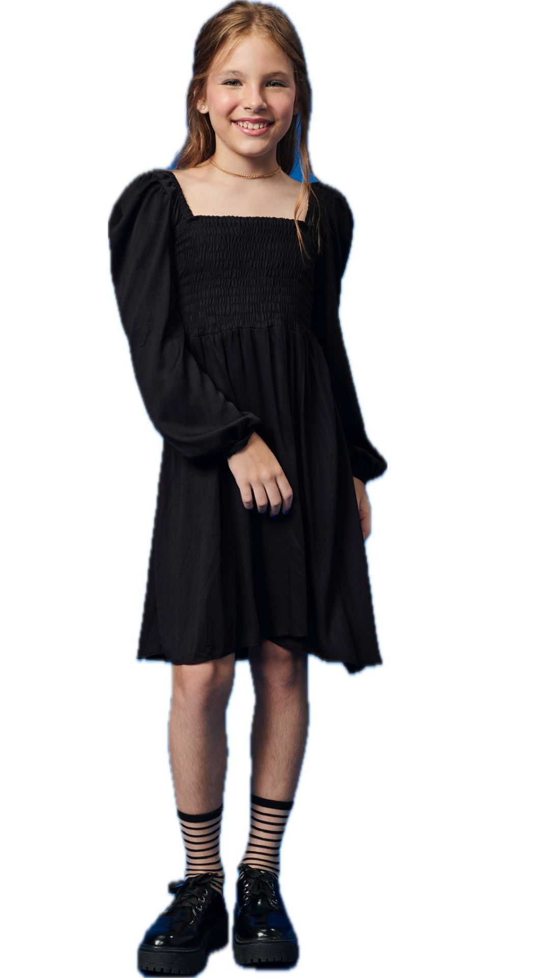 Vestido Manga Longa Em Viscose