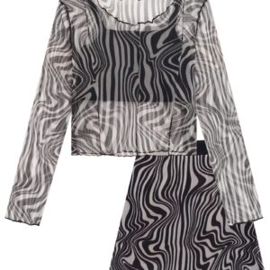 Conjunto 3 Peças Top Alca e Saia e Sobreposição