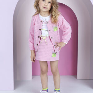 Conjunto Pink De Blusa E Short Saia Momi