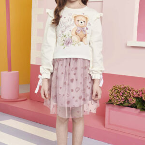 Conjunto Blusa Boxy E Saia Tule