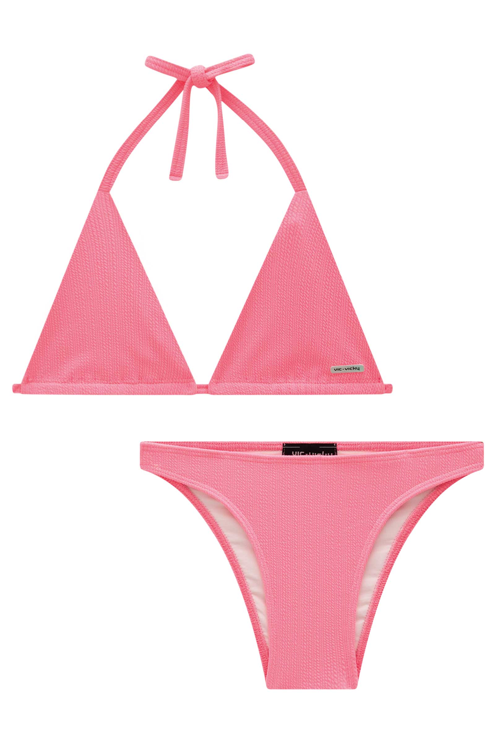 Conjunto de Biquíni Top Cortininha e Calcinha Slim em Malha Jacquard Marina Uv 50+ Teen Menina - Imagem 4