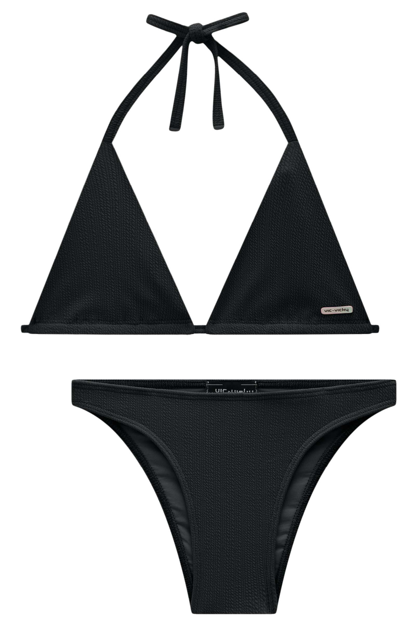 Conjunto de Biquíni Top Cortininha e Calcinha Slim em Malha Jacquard Marina Uv 50+ Teen Menina - Imagem 2