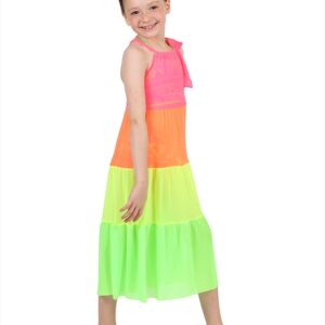 Saída de Praia Bianco em Tule Rosa Fluor da Siri Infantil Menina