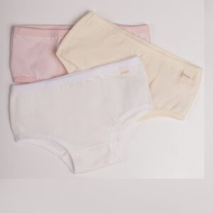 Kit Com 3 Calcinhas Infantil Menina Nas Cores Candy: Verde, Amarelo E Branco