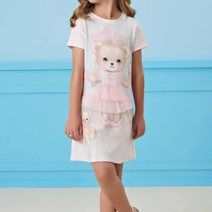 Vestido em Molecotton Infantil Menina