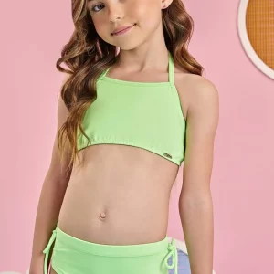 Biquíni em Malha Uv Dry com Proteção UV 50+ Infantil Menina Verde Neon