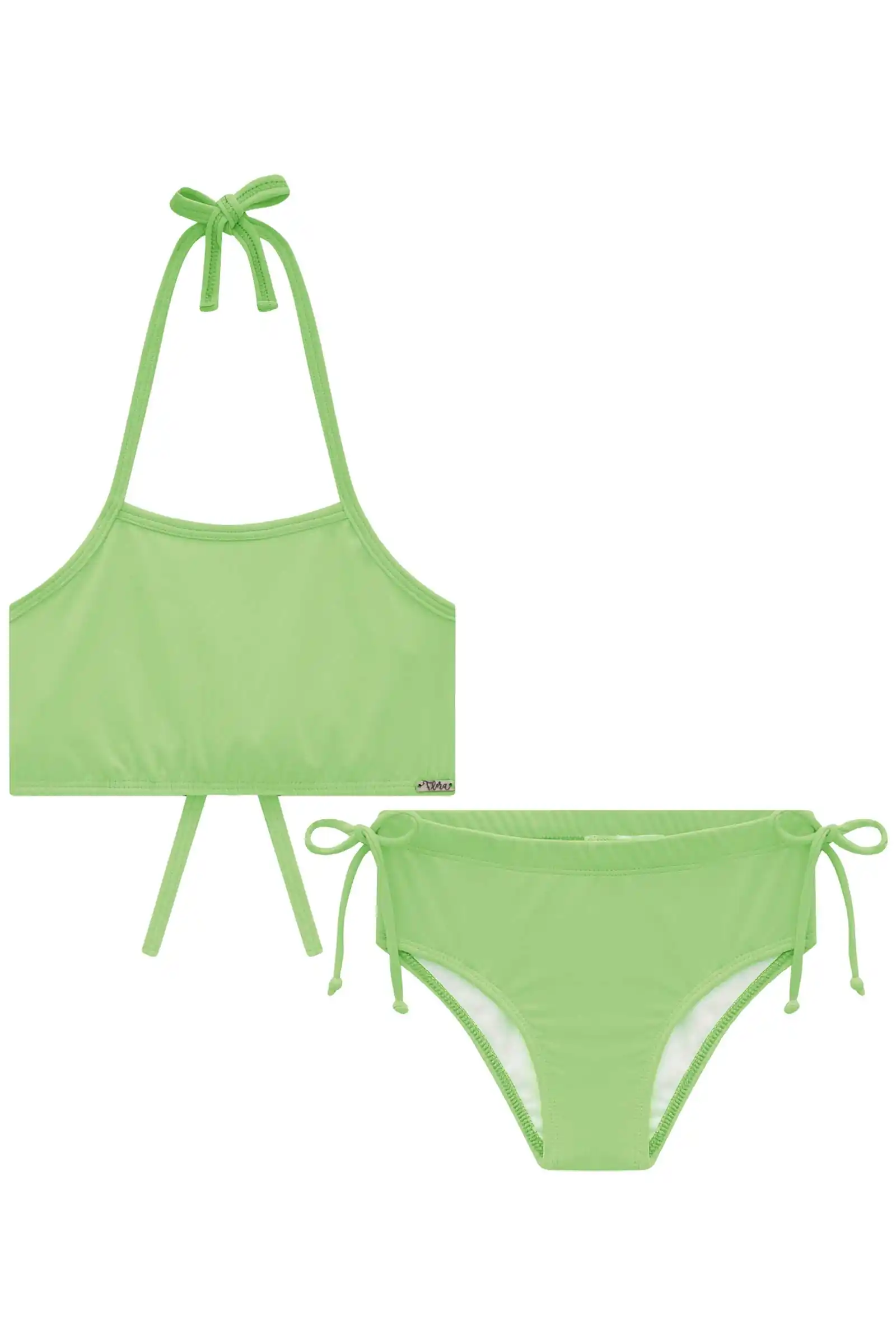 Biquíni em Malha Uv Dry com Proteção UV 50+ Infantil Menina Verde Neon - Imagem 3
