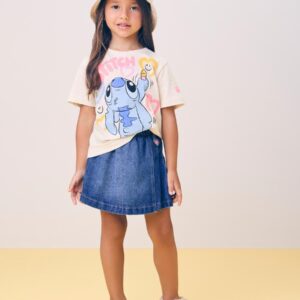 Blusa Do Stitch Com Strass 100% Algodão