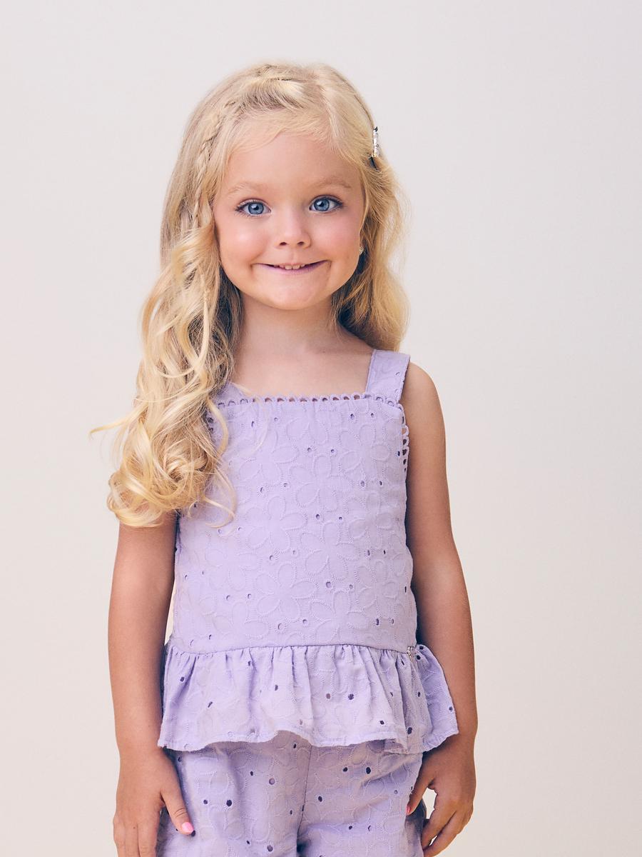 Conjunto Laise Blusa e Short Lilas Lavanda