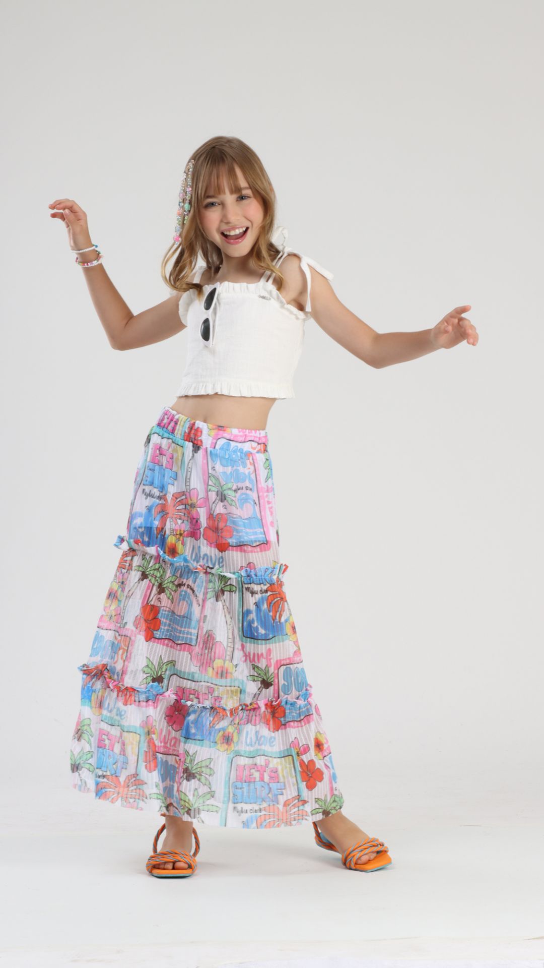 Conjunto Feminino Cropped E Saia Longa